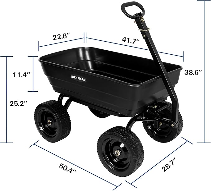 BILT HARD Poly Garden Dump Cart 1200 lbs