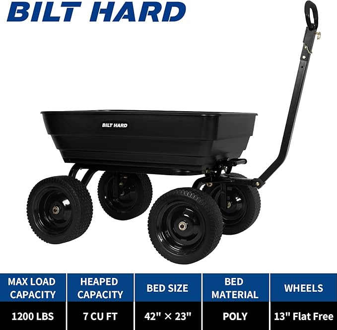 BILT HARD Poly Garden Dump Cart 1200 lbs