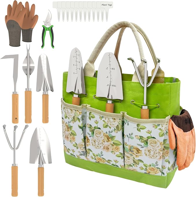 20-Piece Gardening Tools with Fashion and Durable Storage Bag