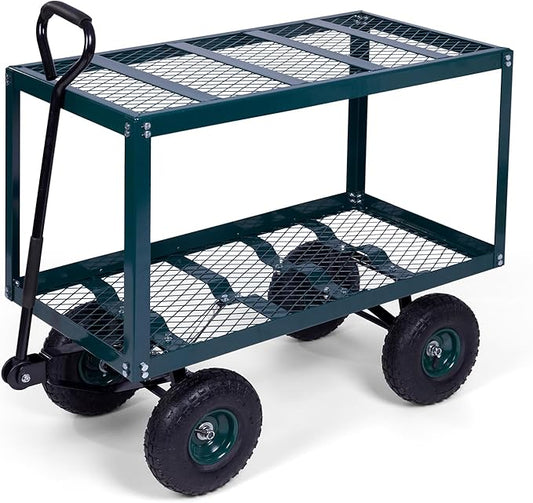 Backyard Expressions 2-Tier Heavy Duty Steel Garden Cart